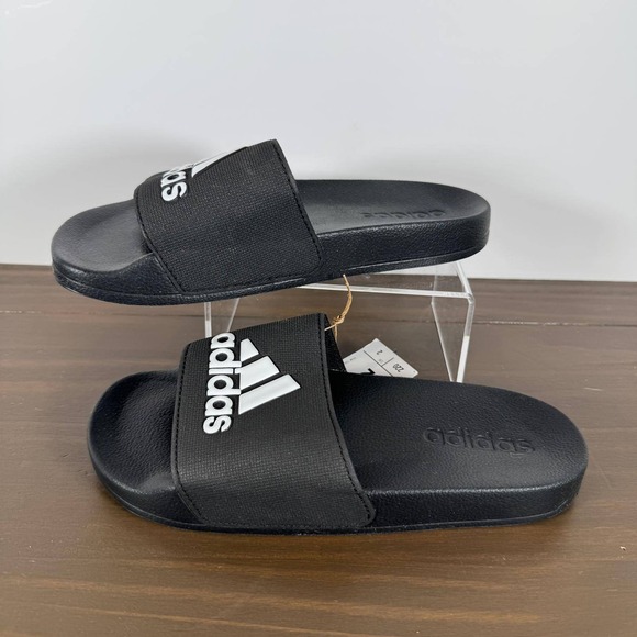 adidas Other - Adidas Adilette Shower K Slides Black White Kids Size 2 Sandals G27627 NWT New